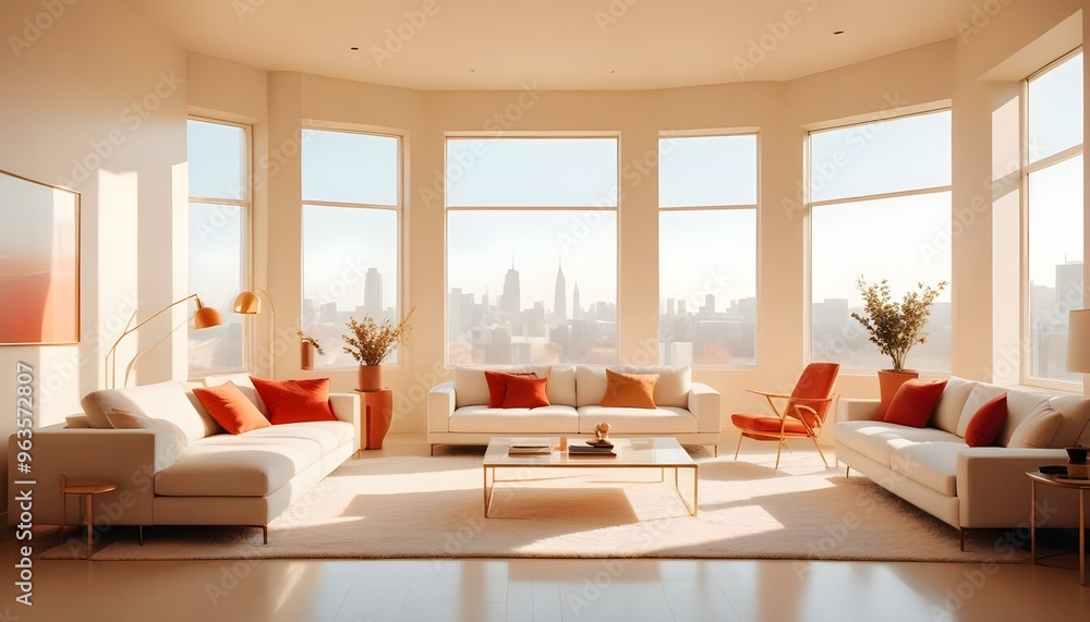 Fototapeta premium Photo interior modern design room 3d illustration