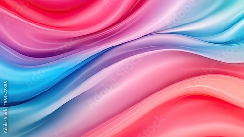 Vibrant abstract wave background featuring smooth gradients of pink and blue, perfect for modern design projects.