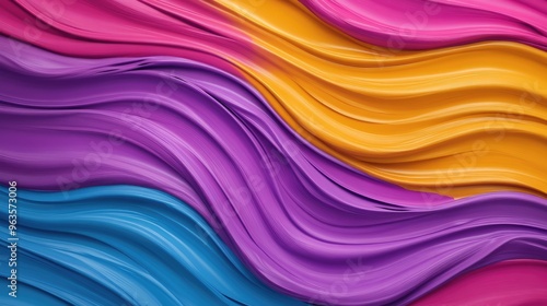 Vibrant abstract wave texture featuring fluid colors of pink, purple, orange, and blue, ideal for creative backgrounds.