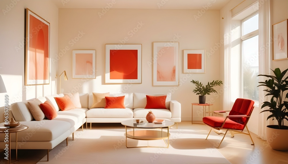 Fototapeta premium Photo interior modern design room 3d illustration