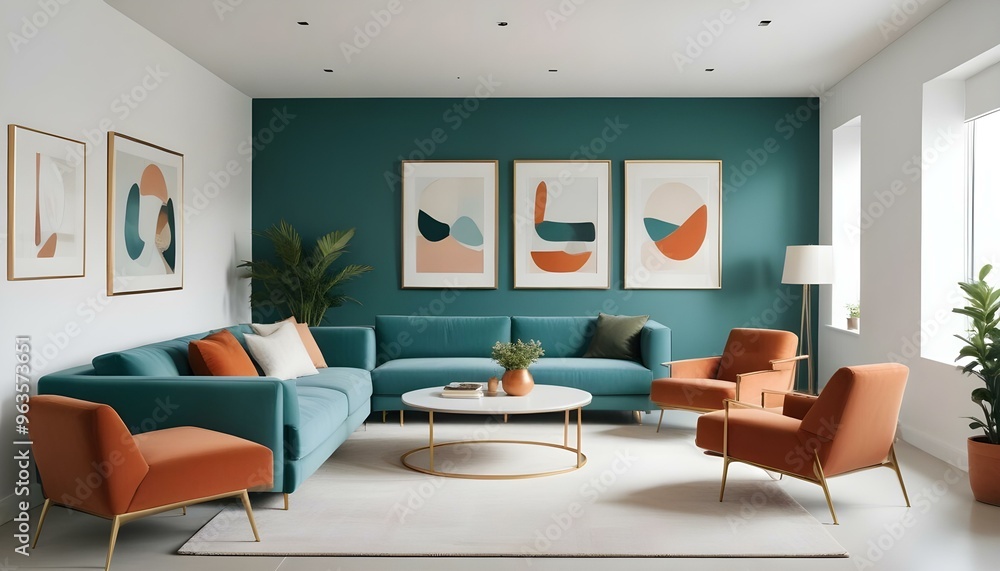 Photo interior modern design room 3d illustration Photo interior modern design room 3d illustration