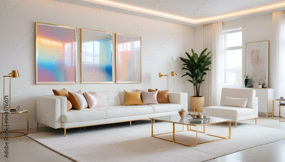 Fototapeta premium Photo interior modern design room 3d illustration