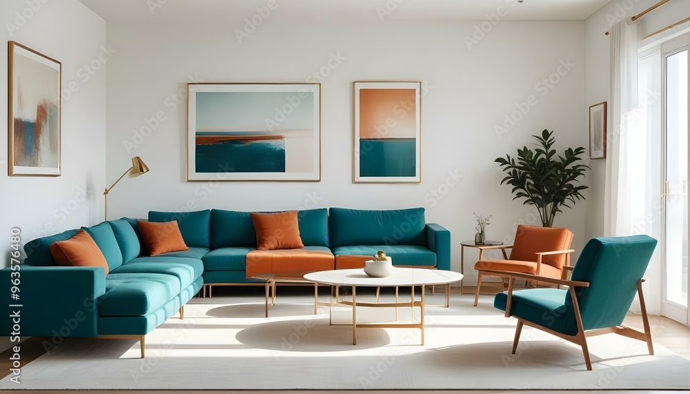 Photo interior modern design room 3d illustration Photo interior modern design room 3d illustration
