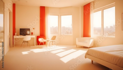 Photo interior modern design room 3d illustration