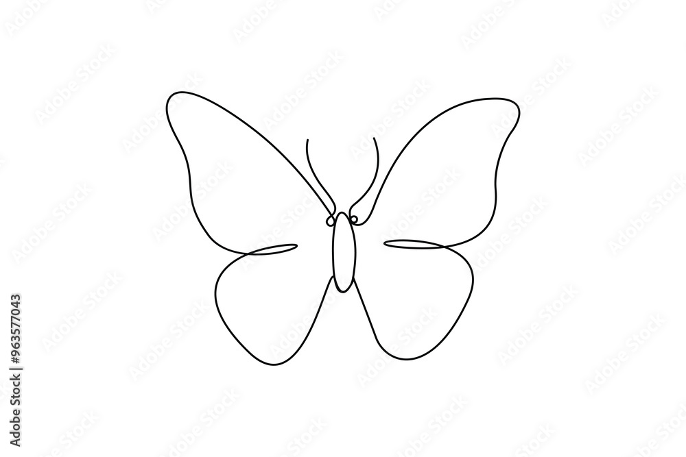 Continuous one line butterfly vector art illustration Continuous one line butterfly vector art illustration