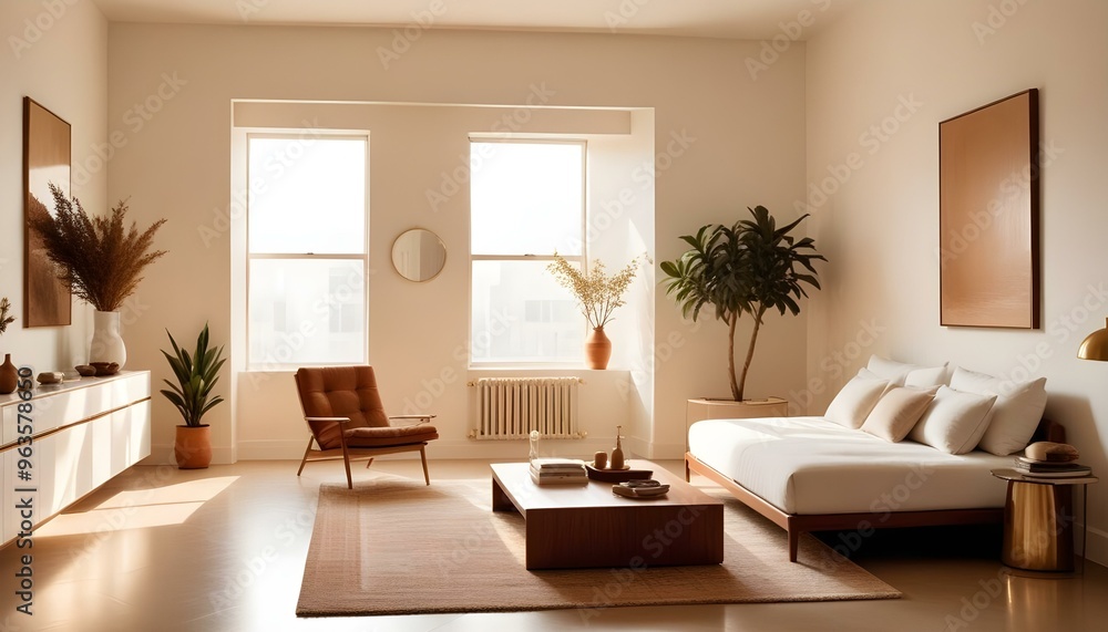 Fototapeta premium Photo interior modern design room 3d illustration