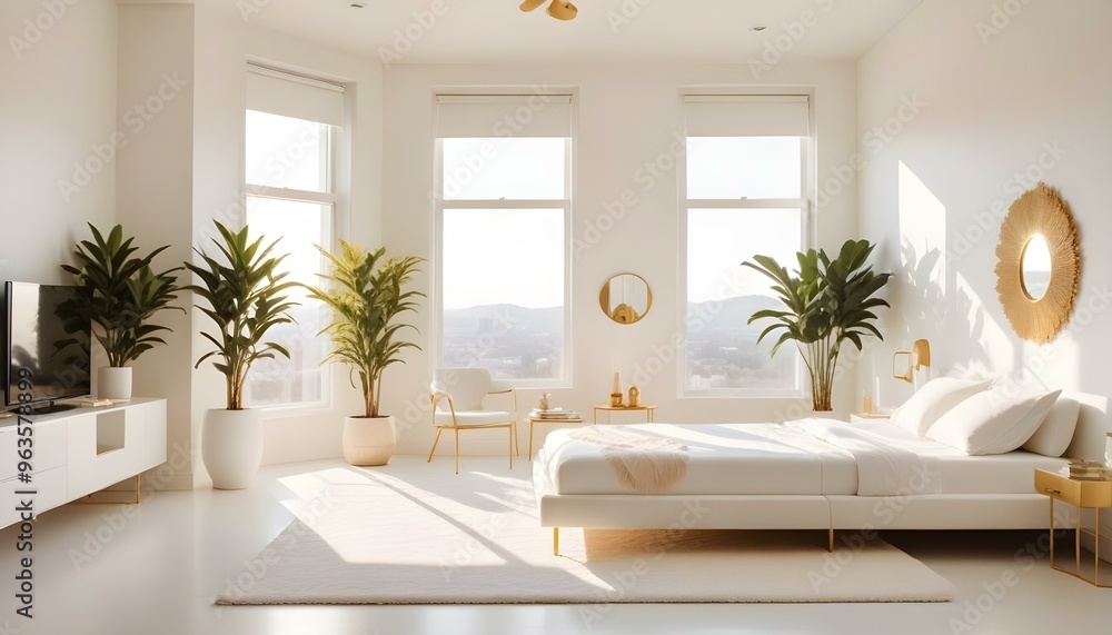 Photo interior modern design room 3d illustration Photo interior modern design room 3d illustration