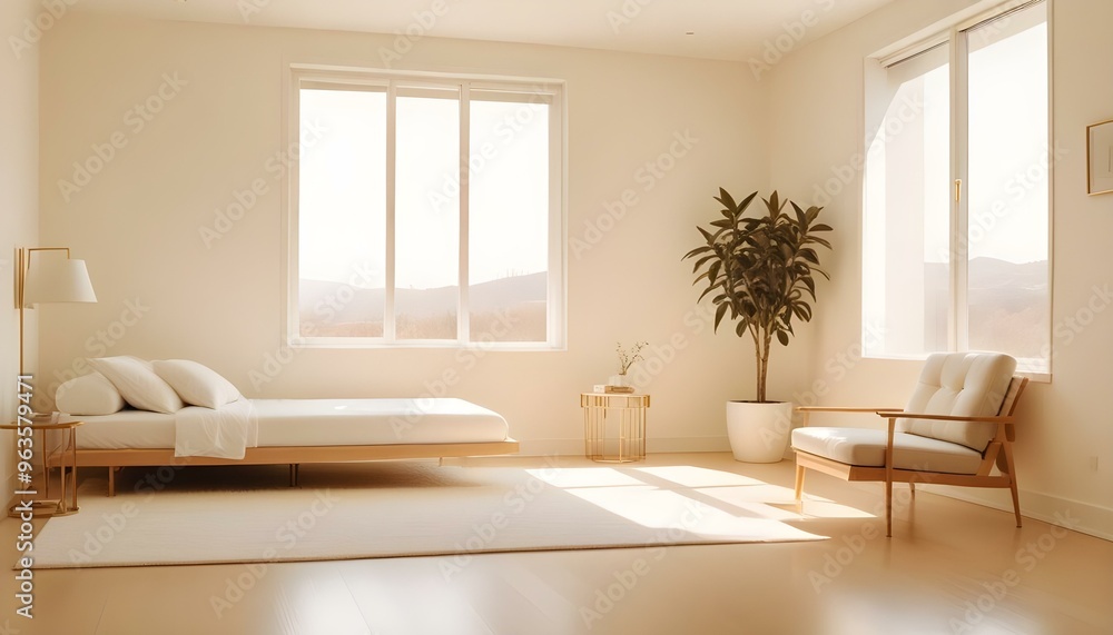 Fototapeta premium Photo interior modern design room 3d illustration