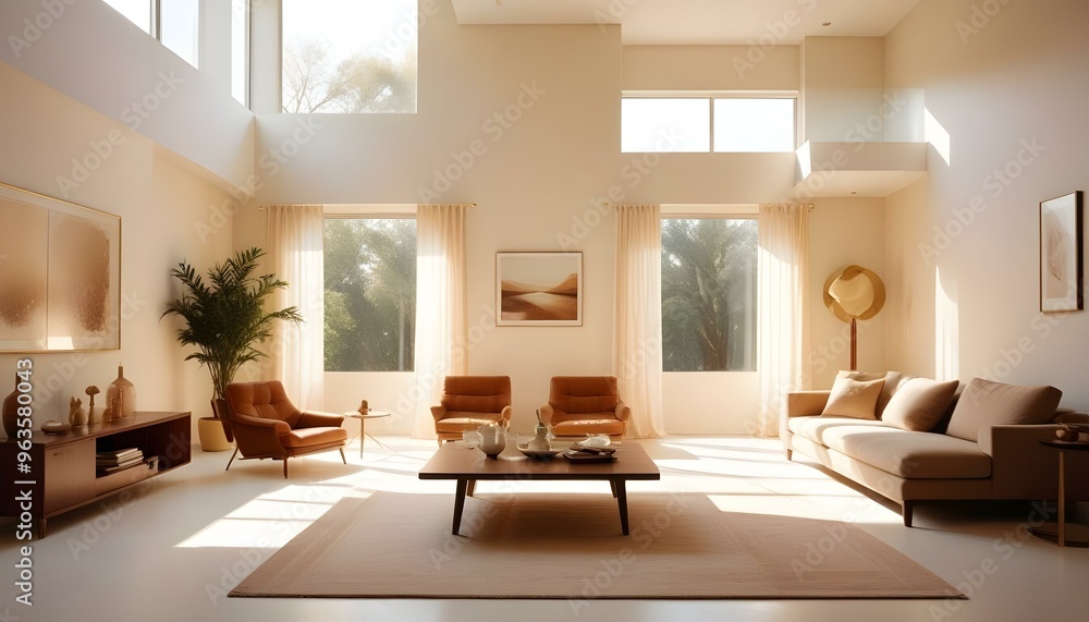 Fototapeta premium Photo interior modern design room 3d illustration