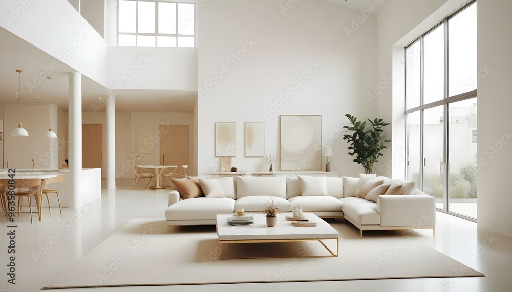 Fototapeta premium Photo interior modern design room 3d illustration