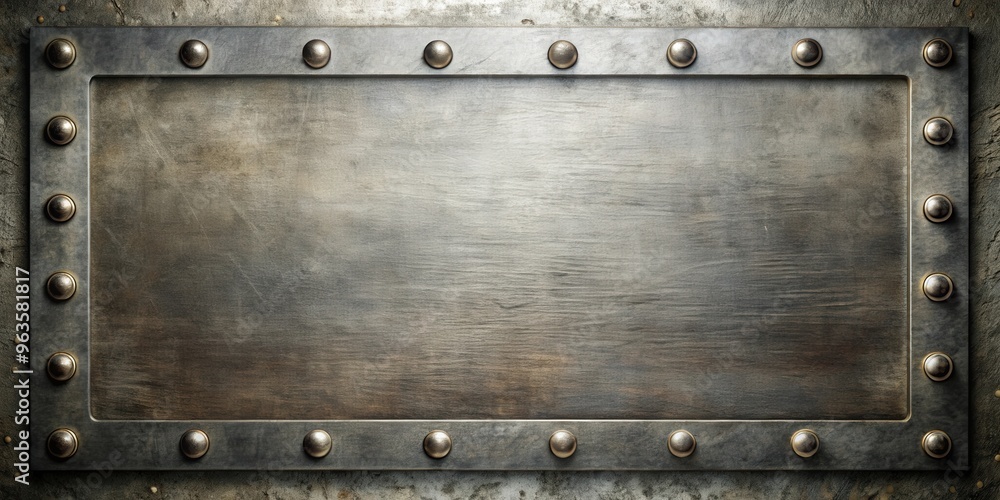 Fototapeta premium Grunge metal plate with rivet for abstract background
