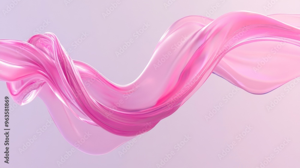 Abstract Pink Fluid Swirling in a Loop Abstract Pink Fluid Swirling in a Loop
