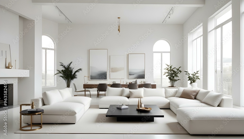 Fototapeta premium Photo interior modern design room 3d illustration