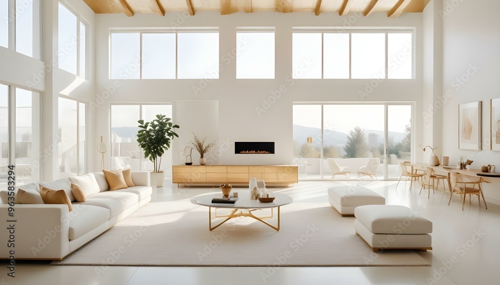 Fototapeta premium Photo interior modern design room 3d illustration