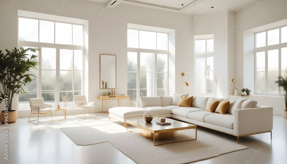 Fototapeta premium Photo interior modern design room 3d illustration