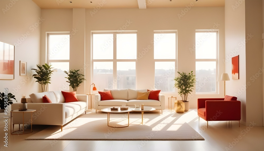 Fototapeta premium Photo interior modern design room 3d illustration