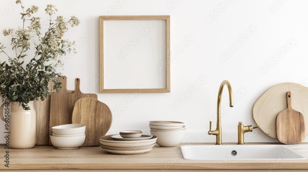 Minimalist Kitchen Decor with Wooden Accents Minimalist Kitchen Decor with Wooden Accents
