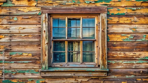 Wallpaper Mural weathered, peeling paint, exterior, wooden, white background, architecture, worn, Vintage weathered wooden window with peeling paint and visible cracks showcasing its rustic charm Torontodigital.ca