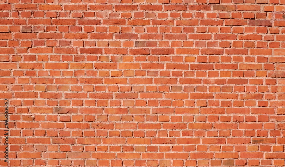 Obraz premium Red brick old wall texture background with copy space your design.