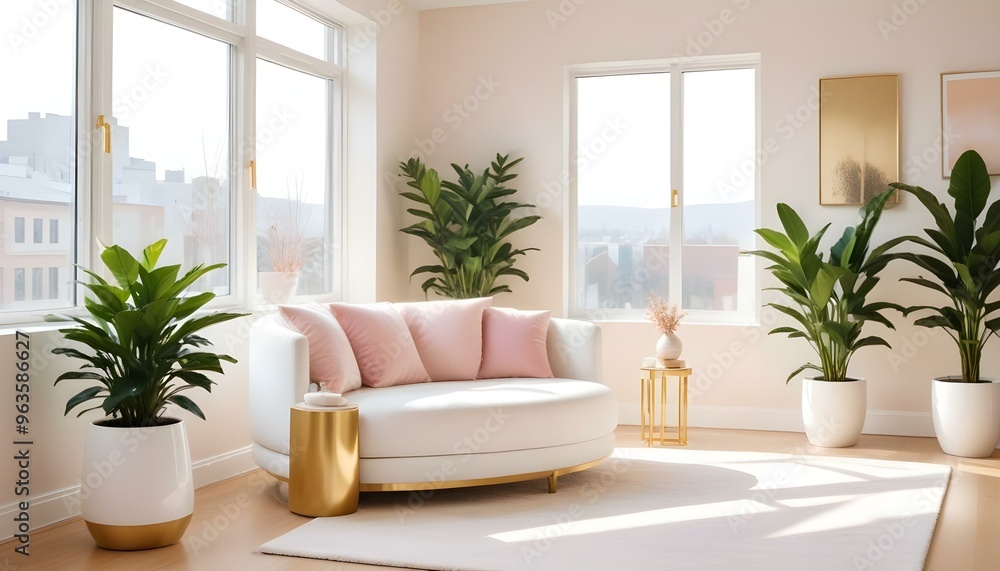 Photo interior modern design room 3d illustration; Photo interior modern design room 3d illustration;
