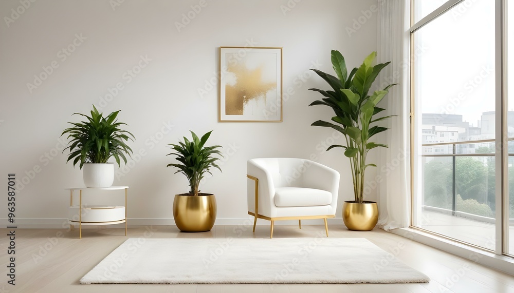 Photo interior modern design room 3d illustration; Photo interior modern design room 3d illustration;