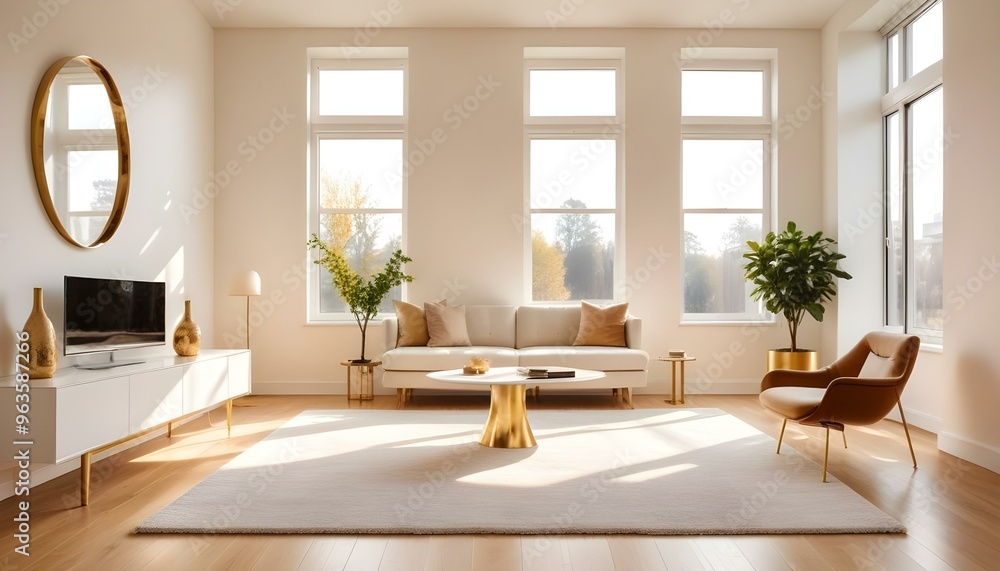 Photo interior modern design room 3d illustration; Photo interior modern design room 3d illustration;