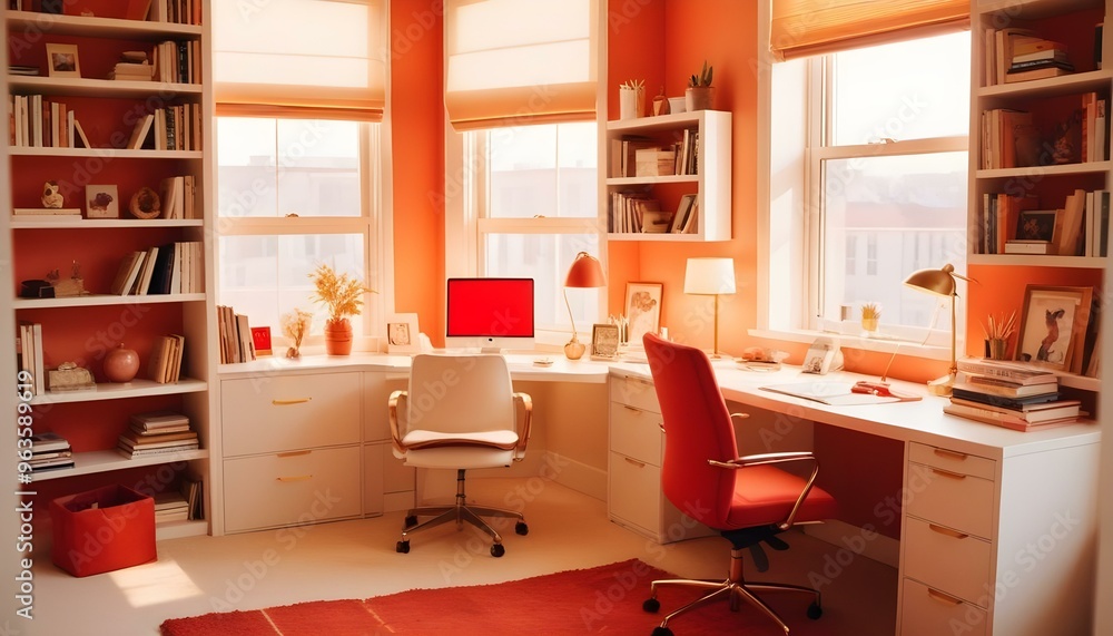Photo interior modern design room 3d illustration; Photo interior modern design room 3d illustration;