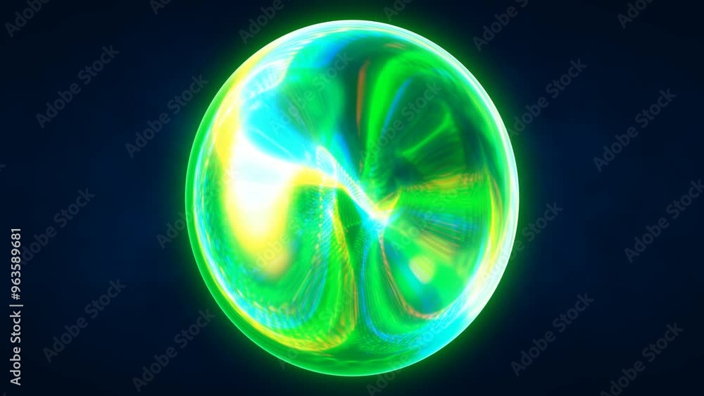 A vibrant, glowing green orb with swirling patterns of light, set against a dark background. Ideal for themes related to energy, technology, or futuristic concepts A vibrant, glowing green orb with swirling patterns of light, set against a dark background. Ideal for themes related to energy, technology, or futuristic concepts