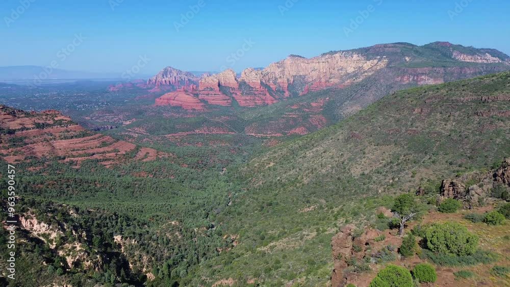 Aerial views of Schnebly Hill Vista in Northern Arizona, America, USA