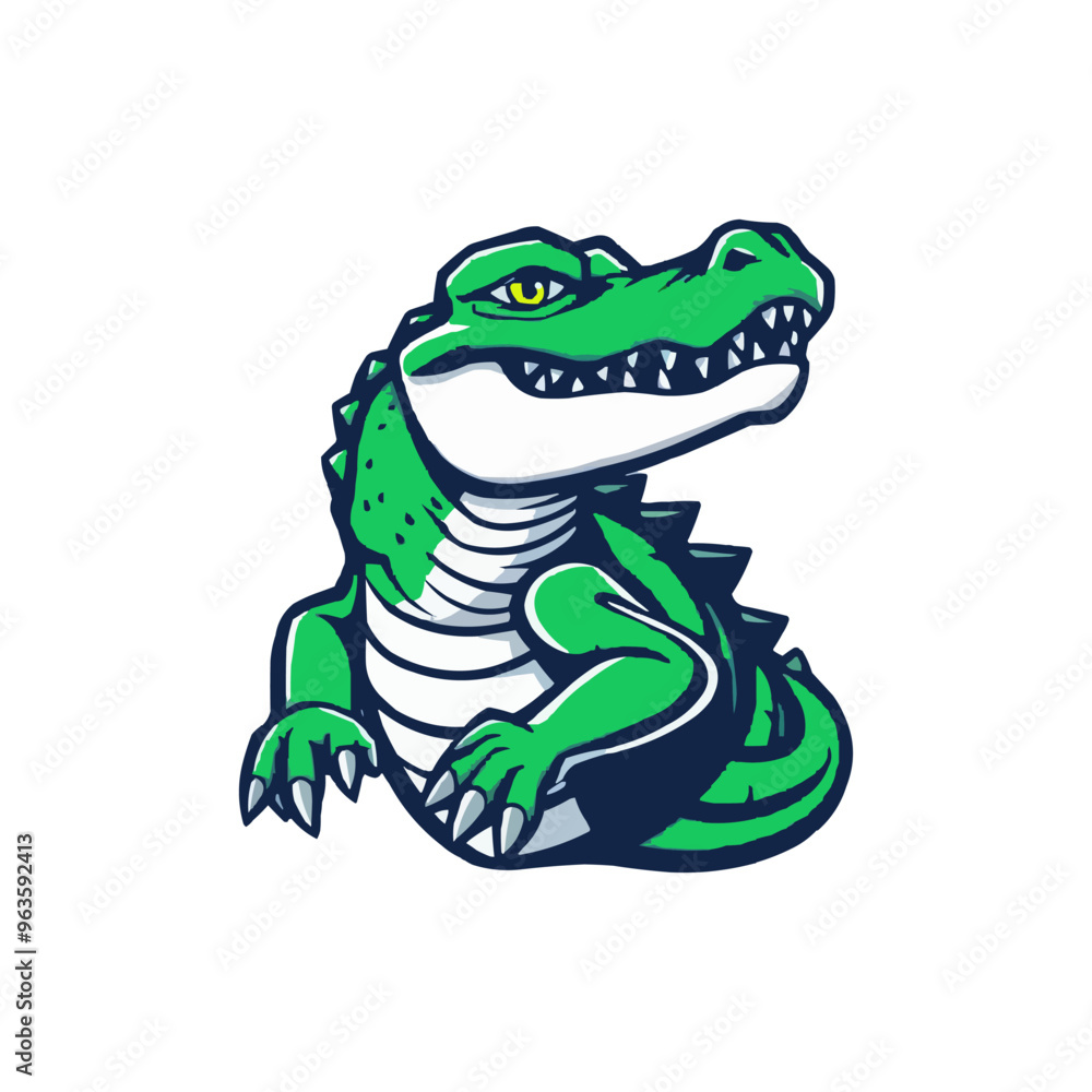 Alligator sport mascot logo. Gator Head vector illustration. green Crocodile vector logo Alligator sport mascot logo. Gator Head vector illustration. green Crocodile vector logo