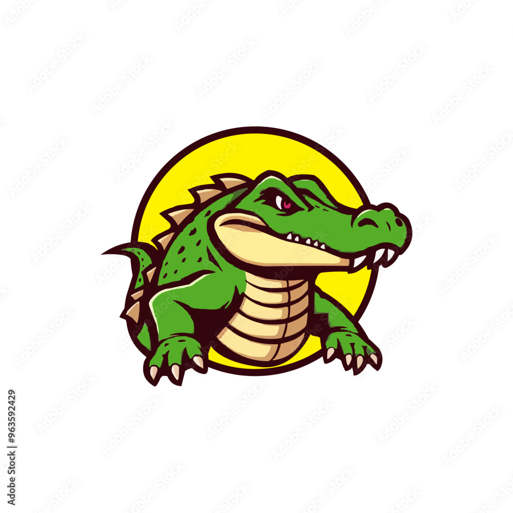 Obraz premium Alligator sport mascot logo. Gator Head vector illustration. green Crocodile vector logo