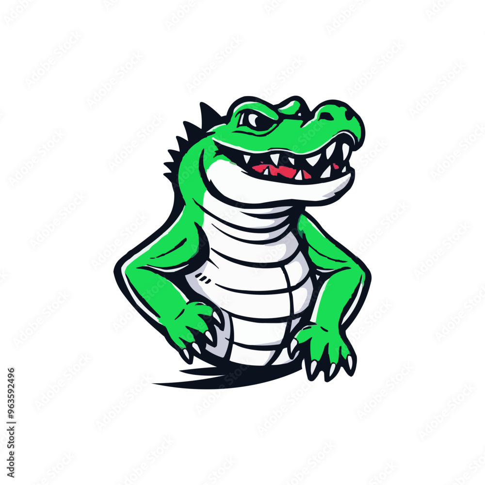 Fototapeta premium Alligator sport mascot logo. Gator Head vector illustration. green Crocodile vector logo