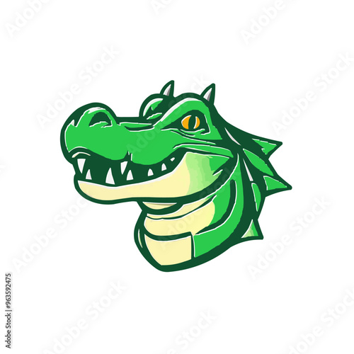 Alligator sport mascot logo. Gator Head vector illustration. green Crocodile vector logo