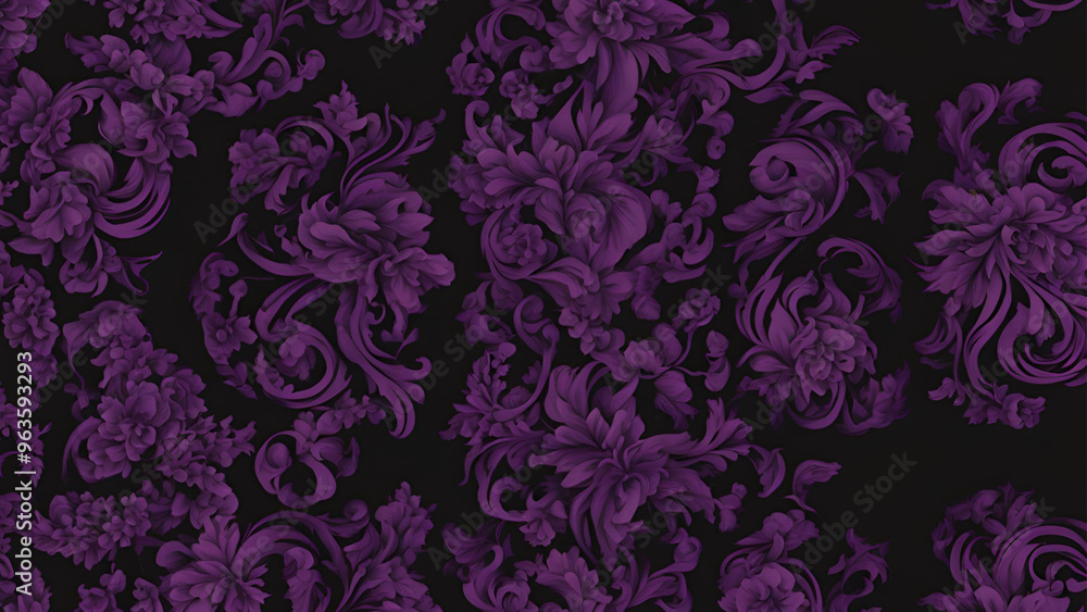 Floral violet damask pattern seamless wallpaper vector Floral violet damask pattern seamless wallpaper vector