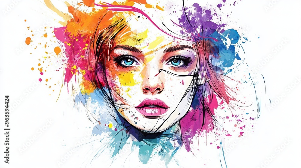 Woman face graffiti design Woman face graffiti design