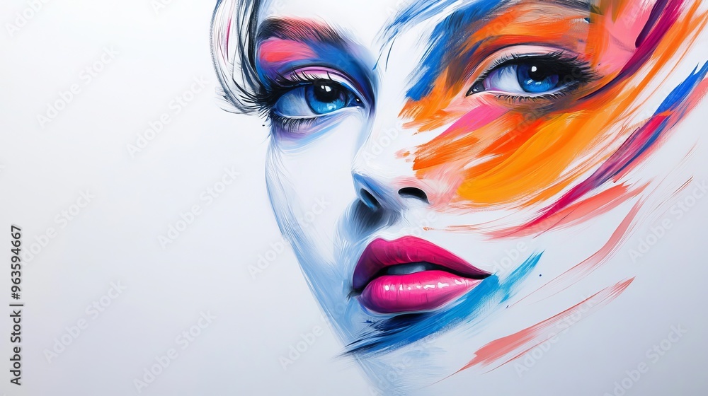 Woman face graffiti design Woman face graffiti design