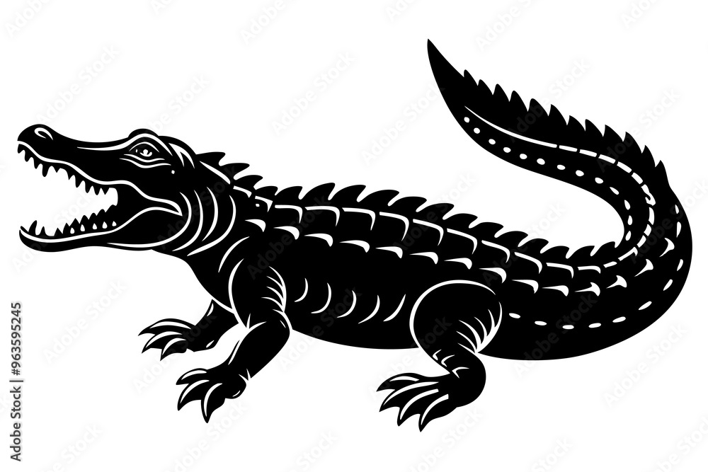 Crocodile silhouette vector art. Crocodile silhouette vector art.
