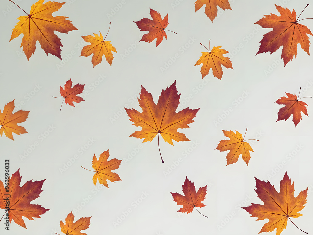 Hojas de otoño volando sobre fondo Hojas de otoño volando sobre fondo