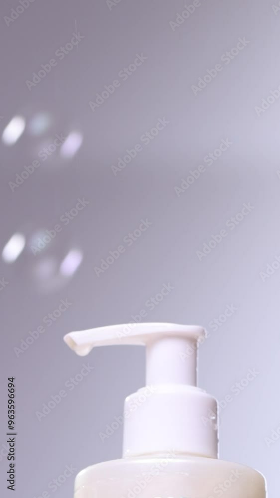 Skin care, hygiene and healthy life concept. Close up. Washing at bathroom, using soft gel for advanced skin care. Woman hands pushing pump plastic lotion bottle applying moisturizing cream on hands. Skin care, hygiene and healthy life concept. Close up. Washing at bathroom, using soft gel for advanced skin care. Woman hands pushing pump plastic lotion bottle applying moisturizing cream on hands.