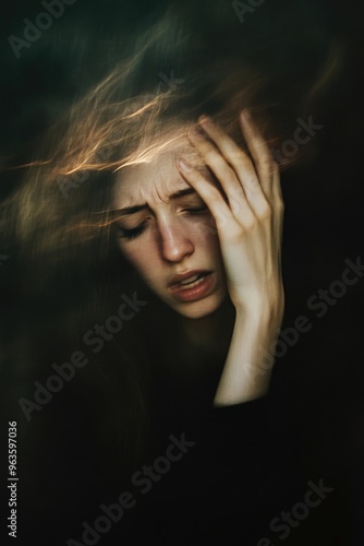 Motion Blur Depiction of a Woman in Emotional Distress