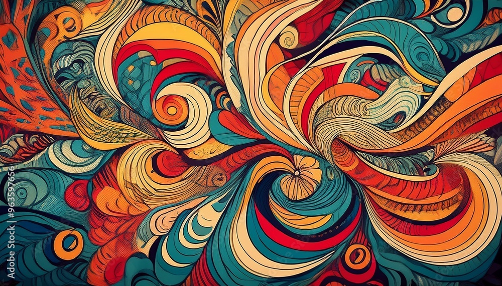Abstract, hand-drawn doodles and patterns that overlap and intertwine, with a focus on spontaneity and artistic expression Abstract, hand-drawn doodles and patterns that overlap and intertwine, with a focus on spontaneity and artistic expression