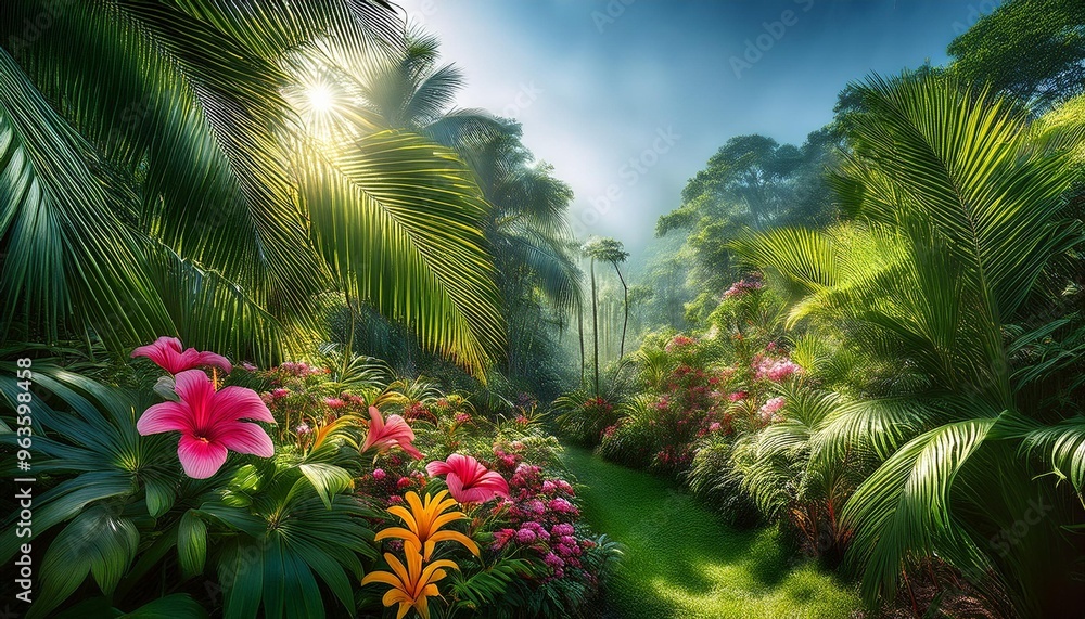 palm trees in the garden palm trees in the garden