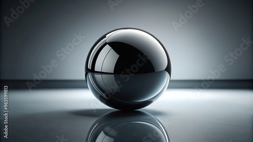 Black clear ball on background for futuristic and minimalist designs