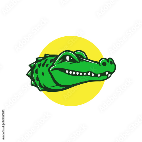 Alligator sport mascot logo. Gator Head vector illustration. green Crocodile vector logo