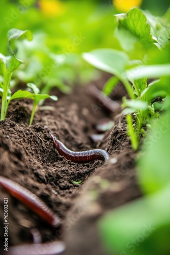 Earthworms Engaged in Soil Aeration and Enrichment