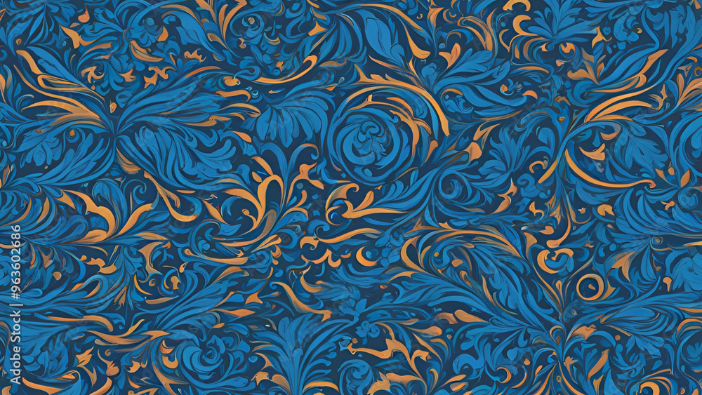 Azure Flourish: A Timeless Tapestry of Blue and Gold Botanical Delights Azure Flourish: A Timeless Tapestry of Blue and Gold Botanical Delights