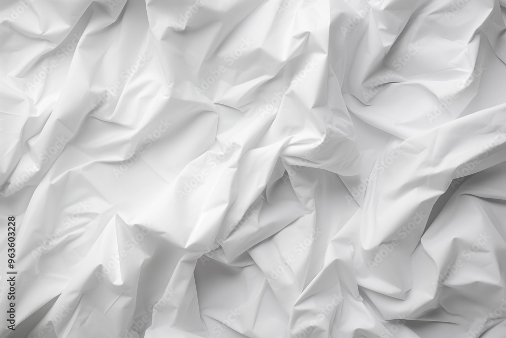 Obraz premium crumpled white paper texture background close-up