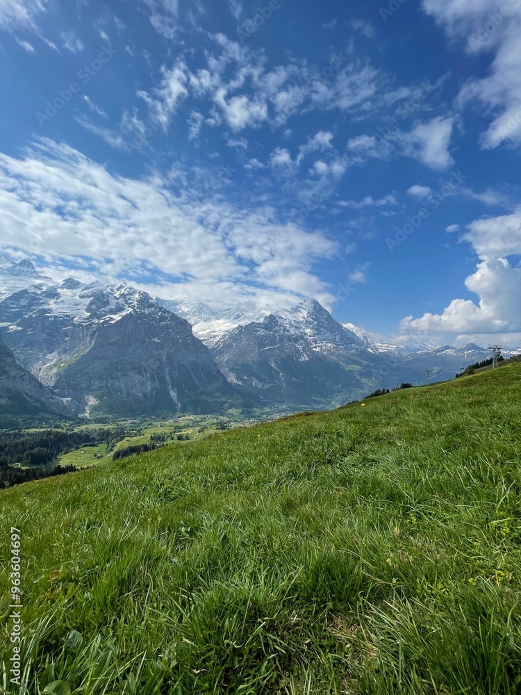 Switzerland mountain landscape with sky and clouds Switzerland mountain landscape with sky and clouds
