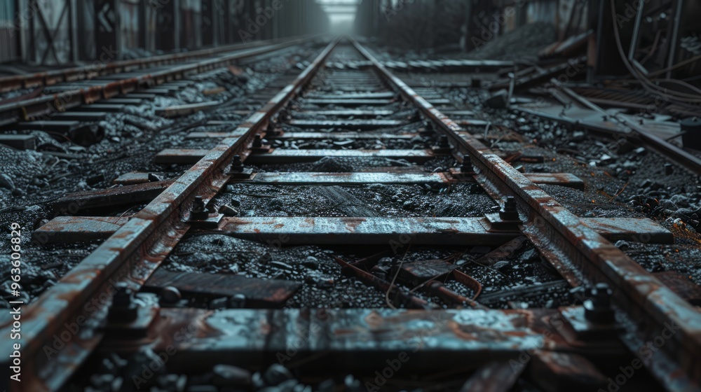 Fototapeta premium Classic Railroad Lines Depicting Connectivity and Exploration