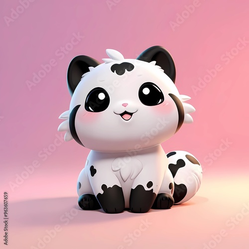 panda with a heart